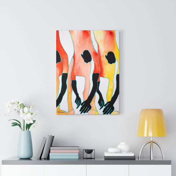 Print, Abstract Art, Folk Art, Painting, Canvas Print, Art Print, Canvas Gallery Wraps, "Migrant Workers"
