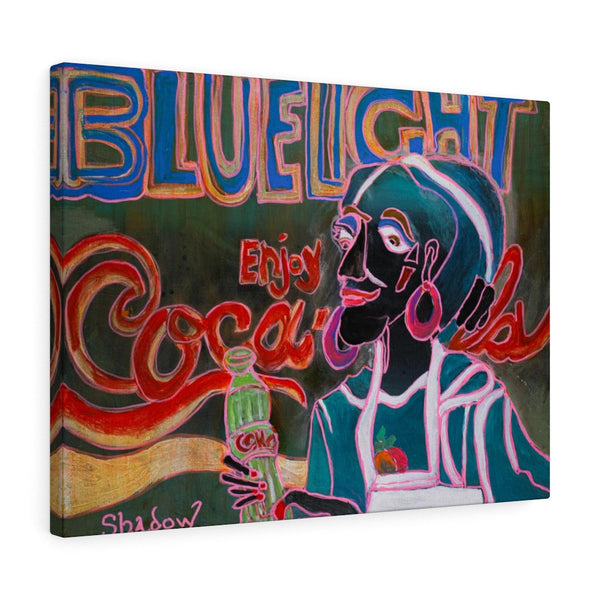 Print, Abstract Art, Folk Art, Painting, Canvas Print, Art Print, Canvas Gallery Wraps, "Blue Light 5"