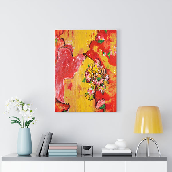 Print, Abstract Art, Folk Art, Painting, Canvas Print, Art Print, Canvas Gallery Wraps, "Happy Birthday"