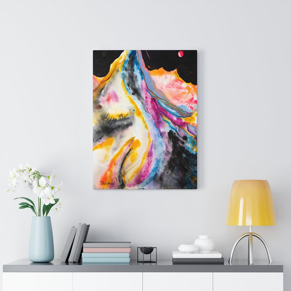 Print, Abstract Art, Folk Art, Painting, Canvas Print, Art Print, Canvas Gallery Wraps, "Mount Vesuvius"