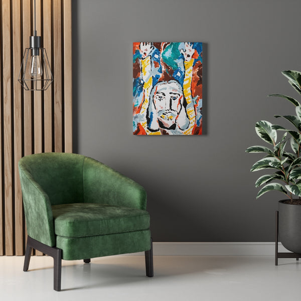 Print, Abstract Art, Folk Art, Painting, Canvas Print, Art Print, Canvas Gallery Wraps, "Hallelujah Jesus"
