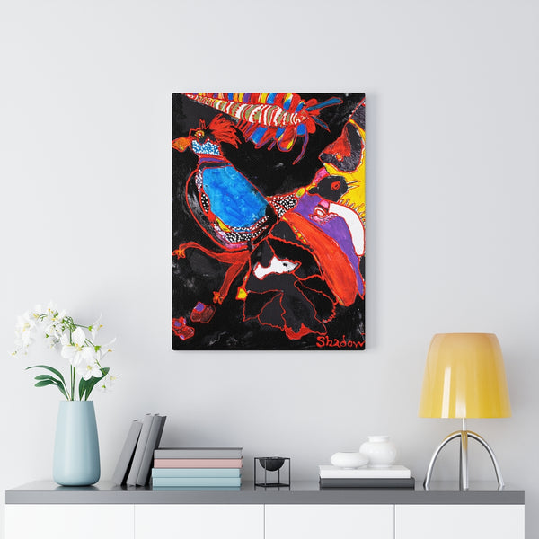 Print, Abstract Art, Folk Art, Painting, Canvas Print, Art Print, Canvas Gallery Wraps, "Plumage"