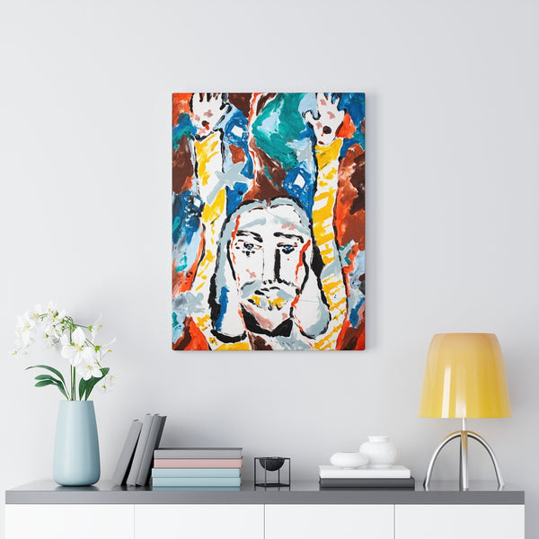 Print, Abstract Art, Folk Art, Painting, Canvas Print, Art Print, Canvas Gallery Wraps, "Hallelujah Jesus"