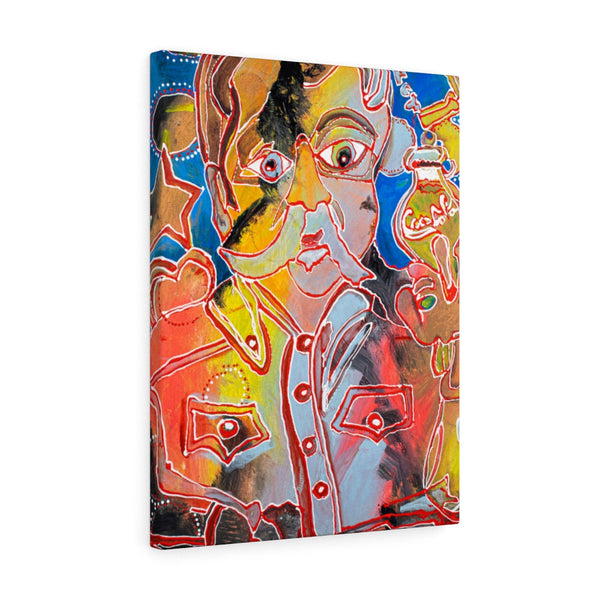 Canvas Gallery Wrap, Man, Portrait, Abstract Art, Folk Art, Art Print