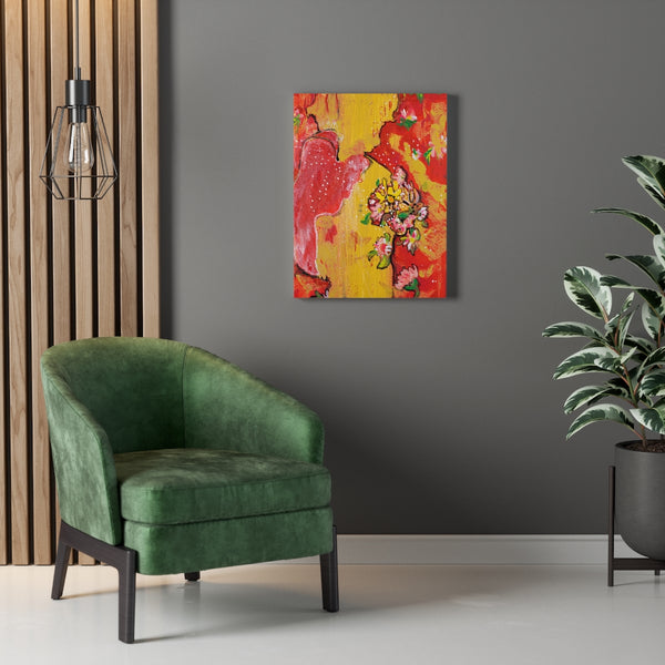 Print, Abstract Art, Folk Art, Painting, Canvas Print, Art Print, Canvas Gallery Wraps, "Happy Birthday"