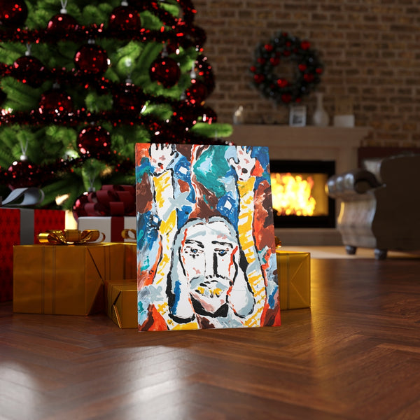 Print, Abstract Art, Folk Art, Painting, Canvas Print, Art Print, Canvas Gallery Wraps, "Hallelujah Jesus"