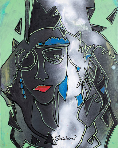 Original Art, Abstract Art, Folk Art, Acrylic/Water Media, Original Painting "Snow Queen"